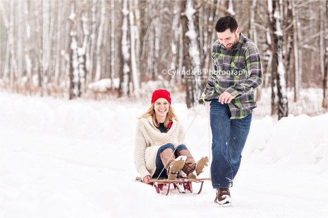 Sledding, engagement, syracuse engagement, winter engagement, Syracuse wedding photographer, cylinda b photography